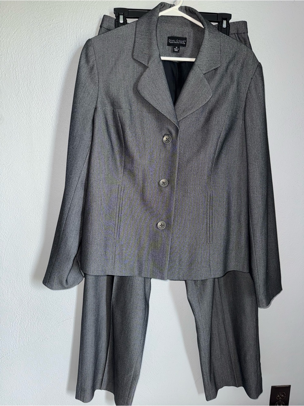 Dialogue Charcoal Gray Women's Two-Piece Blazer and Pants